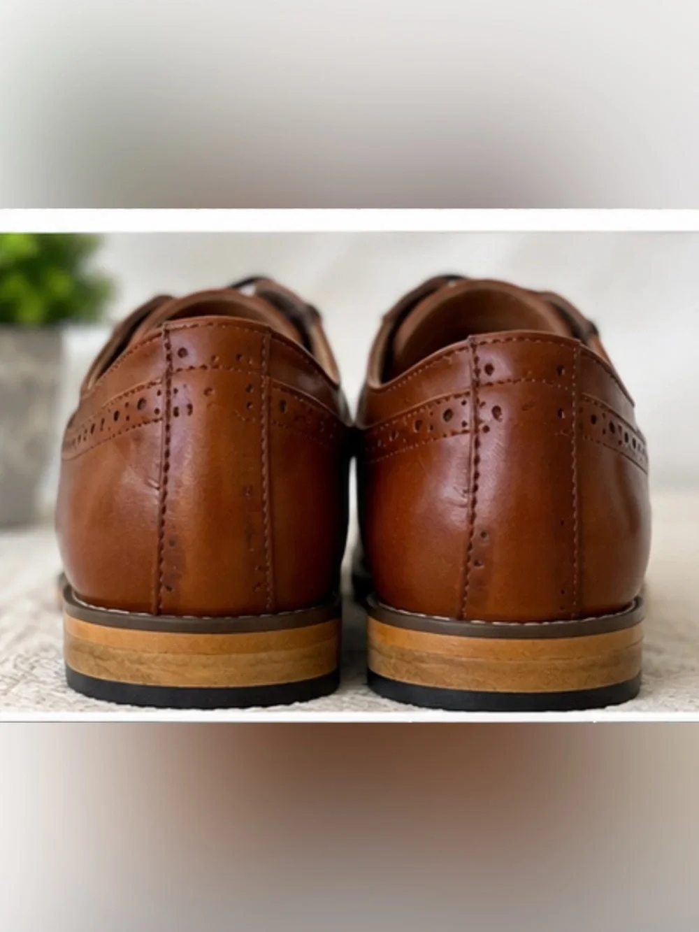 Stacy Adams Tan/Brown Cap-Toe Brogue Dress Shoes